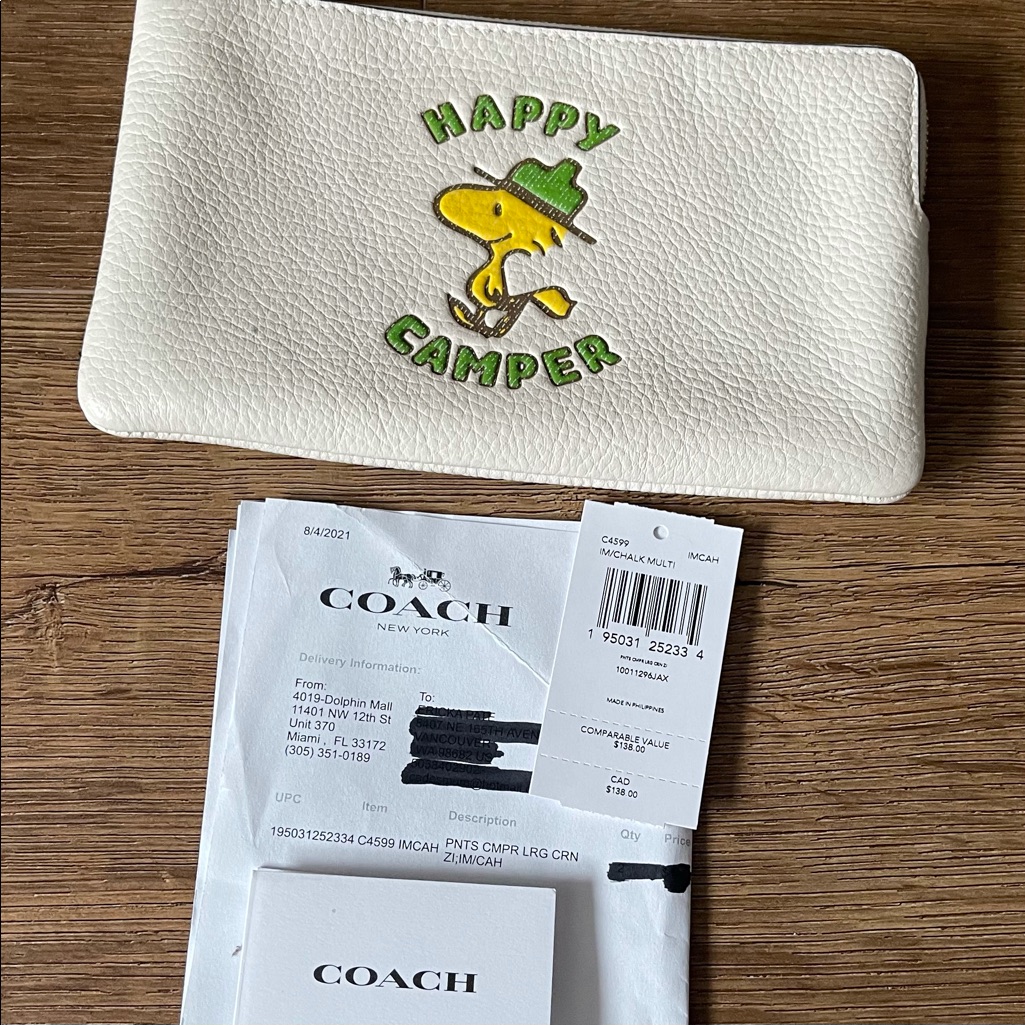Coach-Nwt Woodstock Leather Wristlet